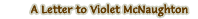 Letter to Violet McNaughton